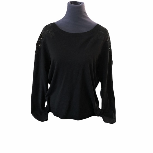 Sweater with Lace Shoulders - Picture 1 of 6